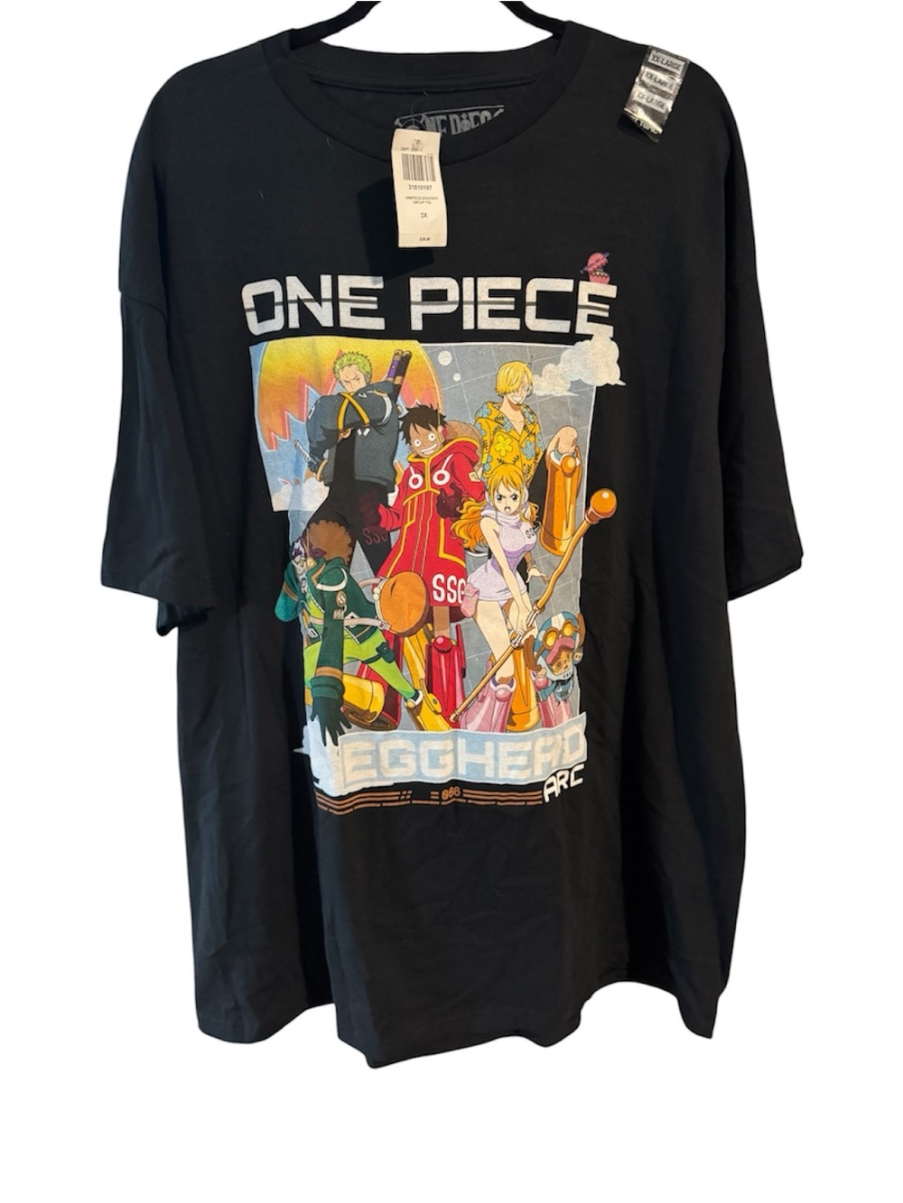 One Piece Graphic Tee - Black with Colorful Anime Print xxl